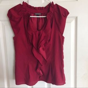 Express Ruffle Cap Sleeve Top